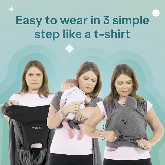 Koala Babycare Baby Carrier Wrap, Easy to Wear As a T-Shirt - Original Baby Carrier Newborn to Toddler - Sling One Size Fits All - Baby Wraps Carrier Up to 22lbs