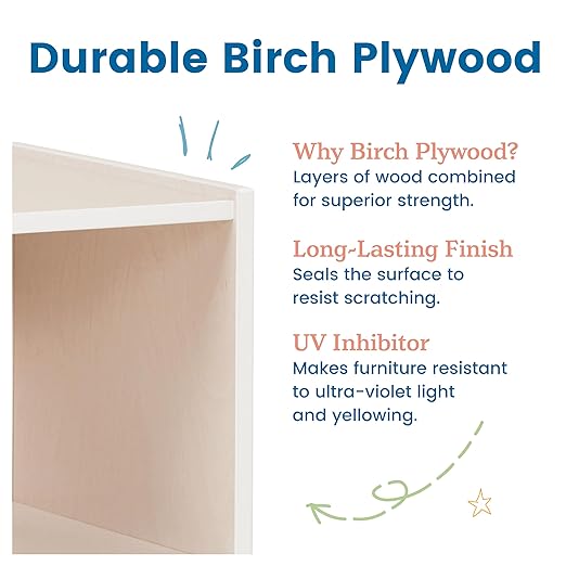 ECR4Kids Play Kitchen Stove, Wooden Playset, White Wash