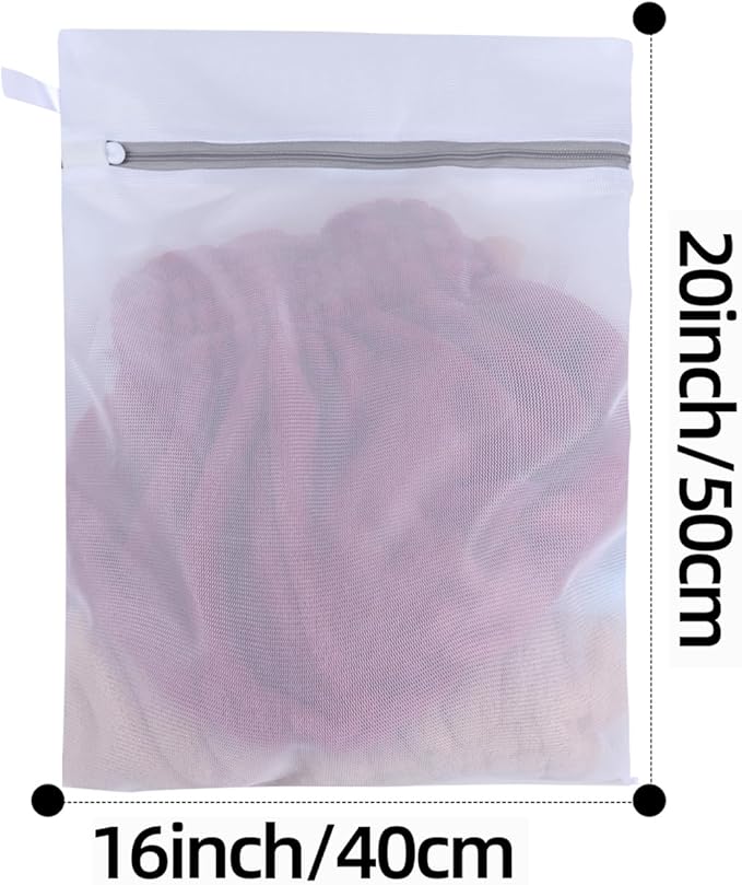 Mesh Laundry Bags, Mesh Wash Bags, Durable Mesh Structure with Strong Zipper, Suitable for Underwear, Delicate Clothes, Pants, Shoes, Socks Washing (Small Fine Mesh, Medium 16 * 20in *4pcs)