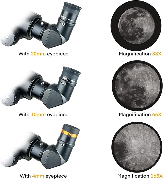 SpectrumOI TourStar Pro 90 AZ Telescope for Adults Astronomy Gifts Premium AZ Refractor Telescope 90mm 660mm Focal Lenght with Aspherical Eyepiece Phone Adapter