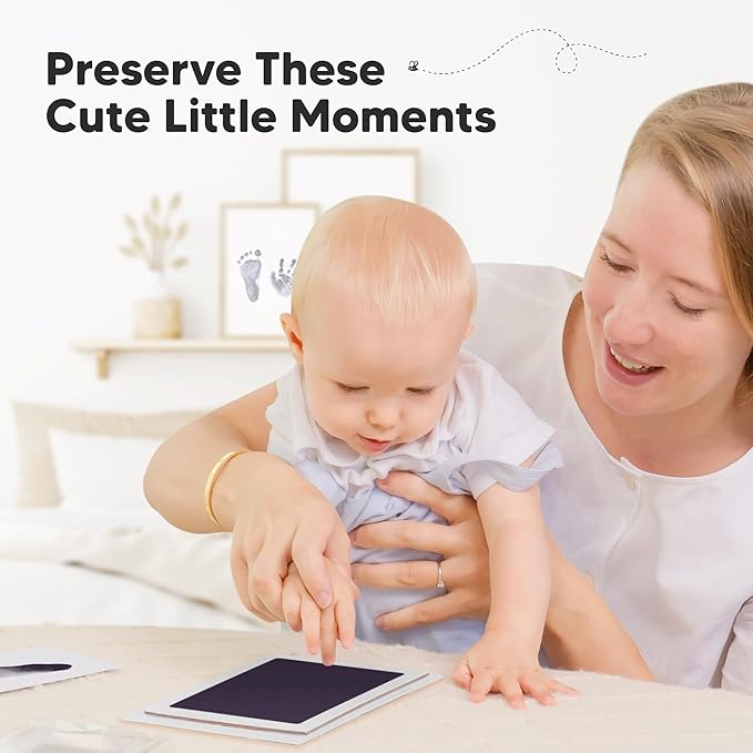 4-Pack Inkless Baby Hand and Footprint Kit - Mess Free Ink Pad for Newborn Keepsake, Dog Nose & Paw Print Kit, Clean Touch Ink Pad for Baby Hand & Footprints, Ideal New Mom Gifts (Twilight, L)