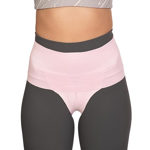 Women's Pelvic Orthotic Support Belt - Uterus & Bladder Support Girdle | Postpartum Recovery & Pain Relief | High Waist Pink (X-Small)