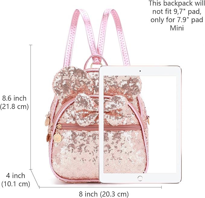 KL928 Girls Bowknot Polka Dot Cute Mini Backpack Small Daypacks Convertible Shoulder Bag Purse for Women