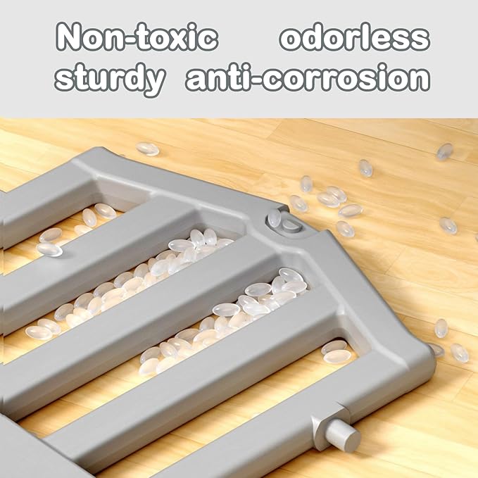 YUFU 5 in 1 Toddler Slide, Kids Slide with Climber, Basketball Hoop and Ball, Outdoor Indoor Playset for Toddlers Age 1-3 (Beige+Gray)