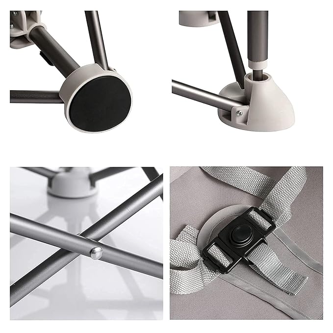 PandaEar Portable Baby Seat Travel| Compact Fold with Straps for Indoor/Outdoor Use| Great for Camping, Beach, Lawn |Toddlers, Kids, Boys, Girls (Black)