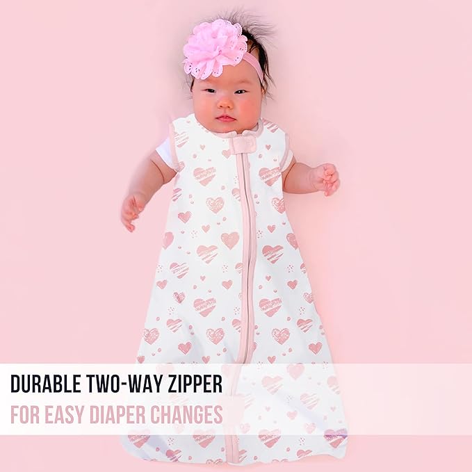 Mama Cheetah Baby Sleep Sack 0.5 TOG, Organic Cotton Baby Wearable Blanket with Two-Way Zipper, Swaddle Transition Baby Sleeping Bag for Newborn Infant Toddler Boy Girl, 6-12 Months