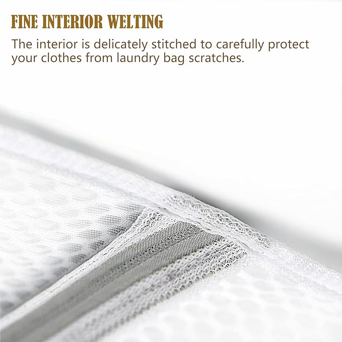 PrettyCare 3 Large (16x19inch) Mesh Laundry Bags for Delicates, Durable Honeycomb Wash Bags with Premium Zippers - Laundry Essentials Mesh Bags for Lingerie, Bras, Socks, Sweater, Travel & Organizing
