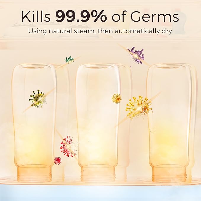 Bottle Sterilizer and Dryer, All-in-One Electric Steam Sterilizer Bottle Sanitizer for Baby Bottles, Pump Parts Accessories Newborn Essential (Blue)