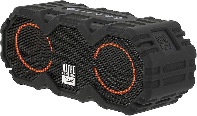 Altec Lansing LifeJacket Mini - Waterproof Bluetooth Speaker with Lights, Portable Wireless Speaker for Pool, Beach, Hiking, Sports, Camping, 16 Hour Playtime, Floats in Water