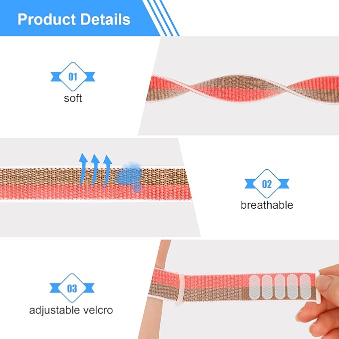 Kids Wristband Compatible with Apple AirTag, Protective Case for Air Tag GPS Tracker Holder with Nylon Bracelet, Adjustable Anti Lost Watch Band for Toddler Child Elder(Pink & Khaki)