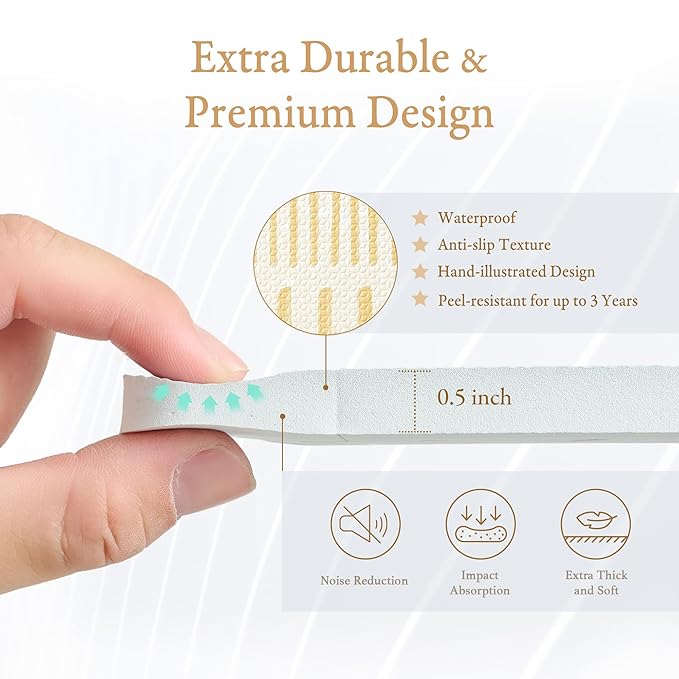 PopsyKosy Premium Exercise & Baby Foam Play Mats - Stylish & Large Non-Toxic Odorless Floor Mat - 6 Tiles - Spacious 6ft x 4ft - Peel-Resistant Reinforced, Soft Thick, Waterproof - Ecru Linen