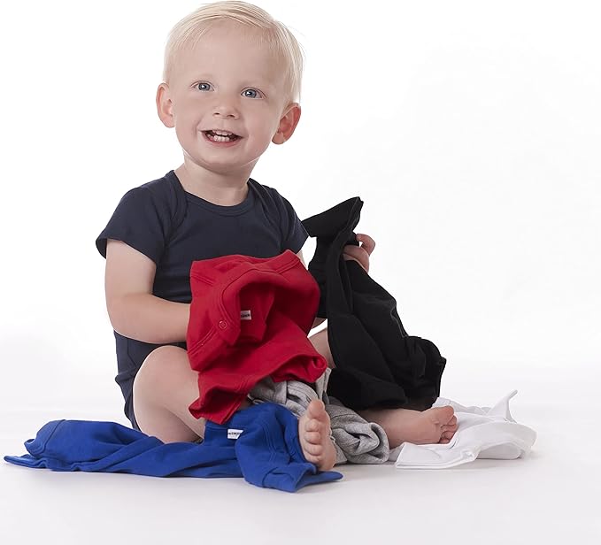 Gerber baby-boys 5 Pack Onesies Multi-packs Bundle Interlock 180 Gsm