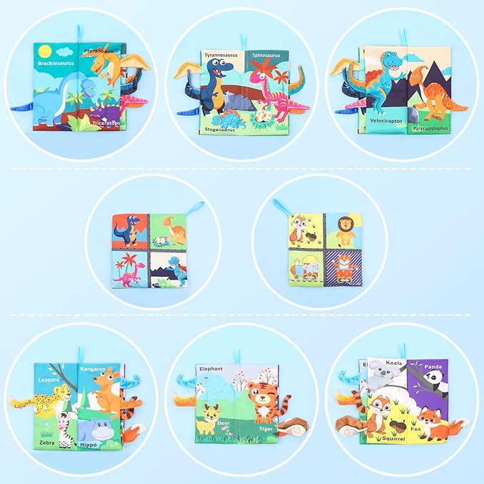 3 Pcs, Baby Books 0-6 Months, Crinkle Books for Babies, Touch and Feel Books for Infants, Infant Tummy Time Toys 0 6 9 Months, Sensory Toys for Babies, Baby Books