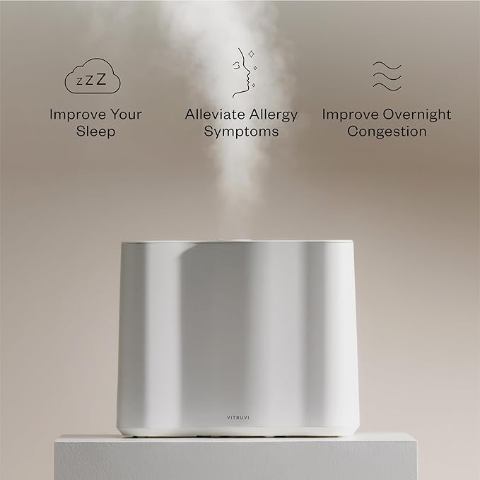 Vitruvi Cloud Humidifier for Bedroom (Snow White)