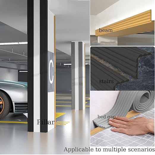 Bunk Bed Ladder Pads,Self-Adhesive Bunk Bed Ladder Cover Foam Padding,Traction Treads for Stair Steps,Soft Extra-Wide Edge Protector,Furniture 6.5 Ft Black