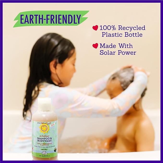 California Kids Shampoo + Body Wash | Chillax Lavender Body Wash | Gentle Skin Care for Kids + Teens | 100% Plant-Based | Hypoallergenic | 8.5 oz