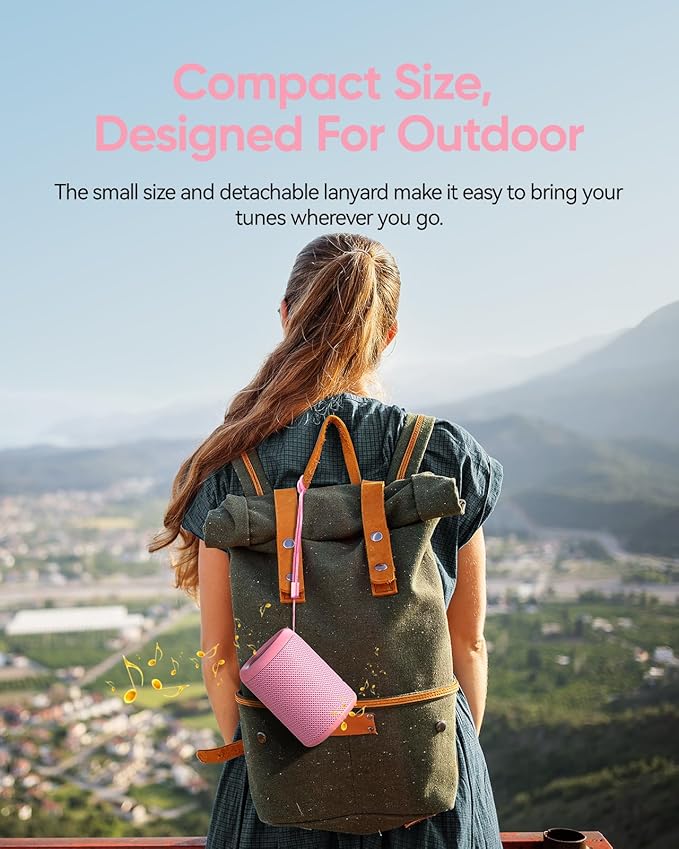 Portable Bluetooth Speaker with Lights, Stocking Stuffers, Powerful Crystal Clear Sound, IPX5 Waterproof, All Day Playtime, BT 5.3, TWS Paring, Small Wireless Speaker for Outdoor, White Elephant Gifts