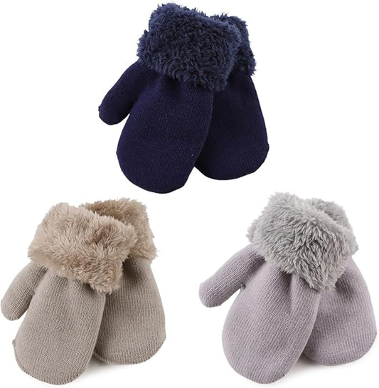 PESAAT Baby Girl Mittens Fleece Toddler Boy Mittens Warm Kids Winter Gloves Unisex Cold Weather Baby Gloves