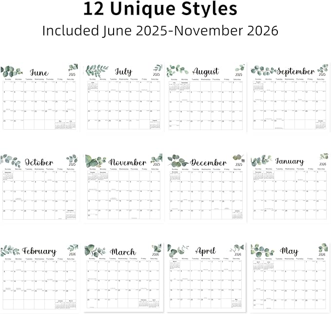 2025-2026 Magnetic Fridge Calendar 18 Monthly Magnetic Calendar for Refrigerator 2025-2026 Wall Calendar Planner Runs from June 2025 Until November 2026 Easy Organizing Markers Tearable (Nature)