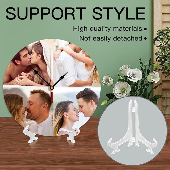Generic Custom Wall Clock Personalized Clocks with Photo Text Logo Customized Round Clock for Birthday Wedding Present Family Friends Gifts, 10inch-25cm