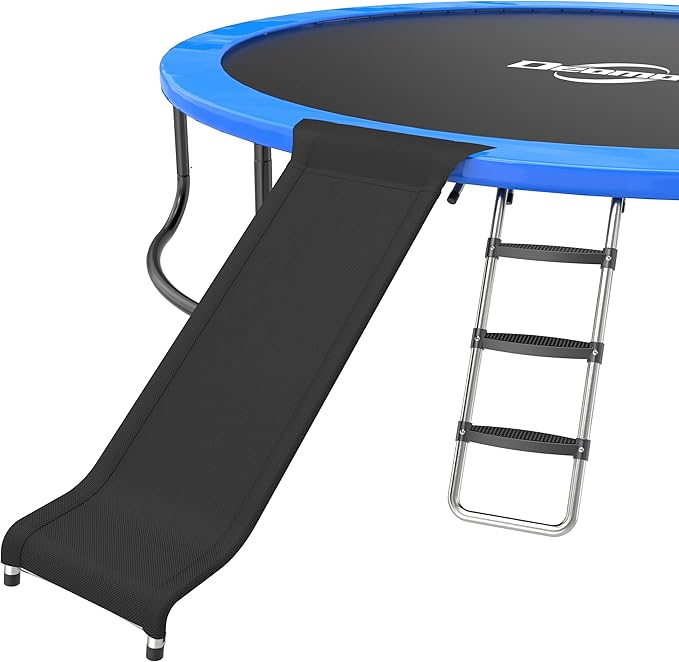 Trampoline Ladder Slide Kit, Trampoline Universal 3 Steps Wide Ladder & Buffer Slide,Universal Step Slider for 10ft 12ft 14ft 15ft 16ft Trampoline, Easy to Climb and Slider for Children/Kids