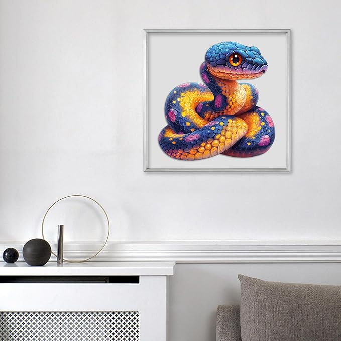 Wooden Puzzle for Adults, Snake Wooden Jigsaw Puzzles(10.8 * 11in-200pcs),Unique Shape Adult Puzzles,Irregular Wood Puzzles Creative Gift for Adults and Kids Family Game