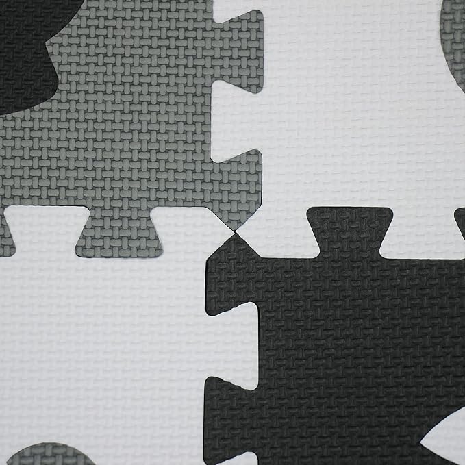 qqpp EVA 18 Tiles Baby Play Mat for Playing, Interlocking Foam Floor Mats for Tummy Time & Crawling, Flooring Tiles with Animals Puzzle for Kids. QP-51(ADL) b18N