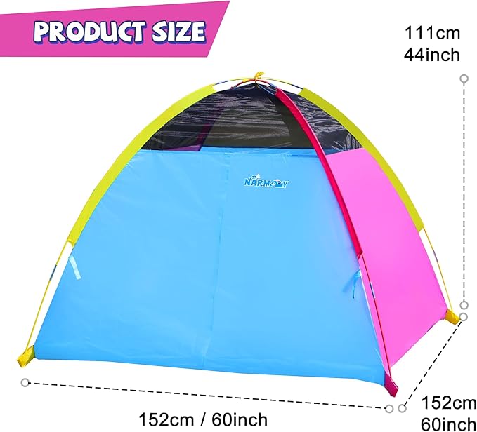 NARMAY® Play Tent Easy Joy Dome Tent for Kids Indoor/Outdoor Fun - 60 x 60 x 44 inch