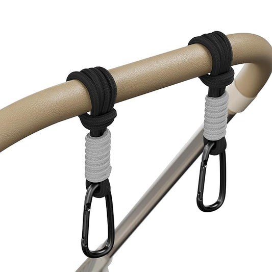 SURDOCA Baby Stroller Hooks, Stroller Clips and Hooks for Diaper Bag, Mommy Bag Hook for Stroller Heavy Duty, Universal Stroller Hanger and Strap, Stroller Accessories for Mom