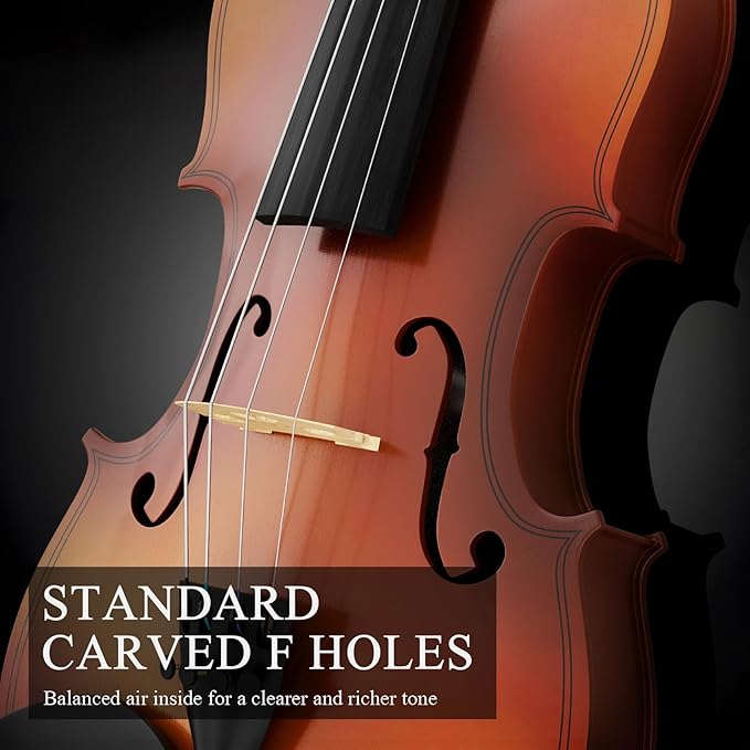 1/8 Violin for Beginner, Kids Violin for Students, Complete Kids Violins Set with Case, Bow, Rosin, Ideal for Kids Violins Beginner Ages 4-5, Natural