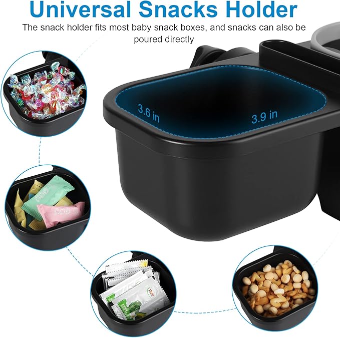 Accmor Stroller Cup Holder with Tray, Universal Cup Holder, Bike Bottle Holder, 360° Rotatable Large Caliber Drinks Holder for Stroller, Bike, Wheelchair, Walker