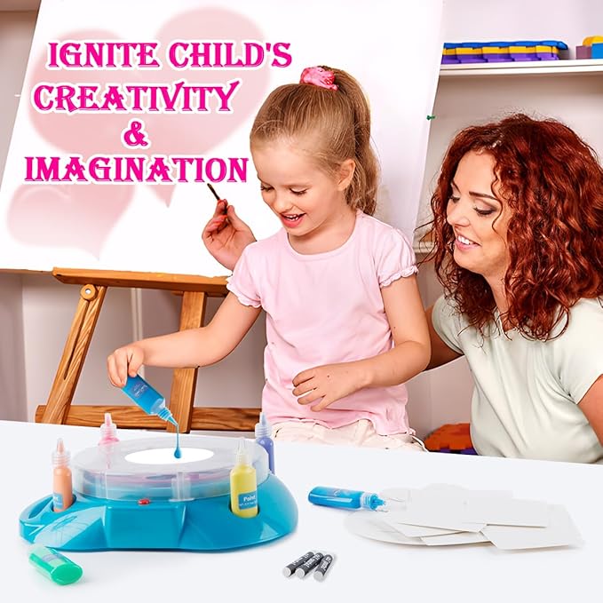 Wings Giant Paint Spin Art Machine Kit for Kids, Paint Spinner with Splatter Guard, Thicker Painting Spinner Arts & Crafts Gifts for Birthday, Toys Kits Set for Boys Girls Ages 6 7 8 9 10