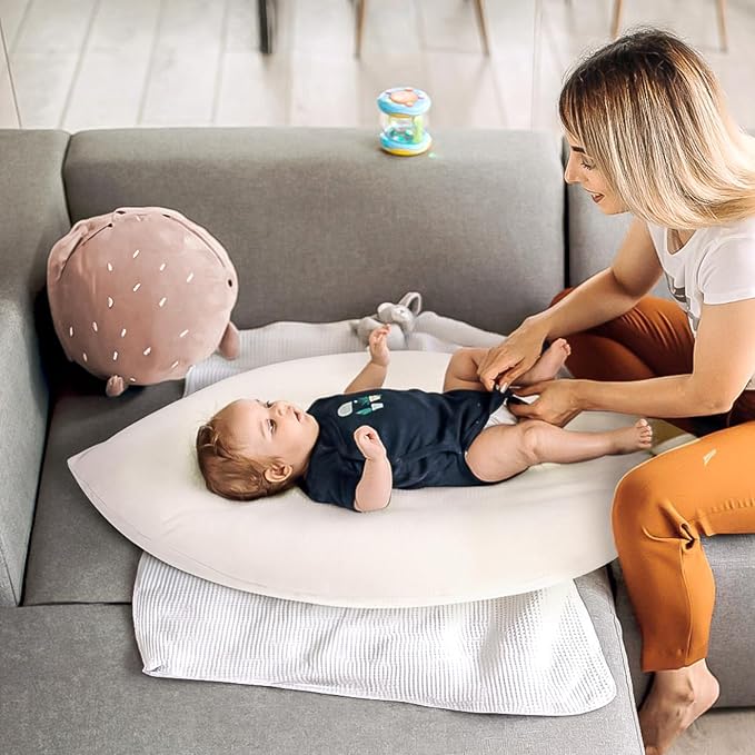 Baby Lounger Cover: Skin-Friendly & Breathable Slipcover for Lounging & Playtime - Snug Fit & Zipper-Free for Safty Daily Homeuse - Must Have for New Parents