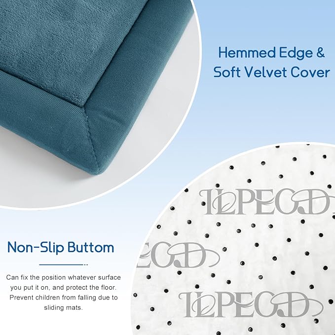 Baby Play Mat for Floor Tummy Time Mat Nursery Muscle Area Playroom Rug Tatami 79"x138" Memory Foam 1.3" Thick Crawling For Babies,Toddlers, Infants, Kids,Floor(Green)