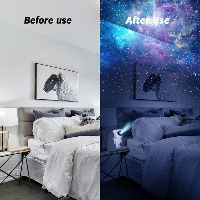 Star Projector Night Lights,Tiktok Astronaut Nebula Galaxy Lights for Bedroom,Gaming Room Décor Aesthetic,Remote Control Timing and 360°Rotation Magnetic Head