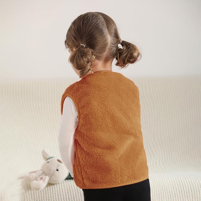 Baby Boys Girls Fleece Vest Zip Up Cute Bear Jackets Fuzzy Fall Winter Warm Clothes Newborn Outwear for Toddler Infant