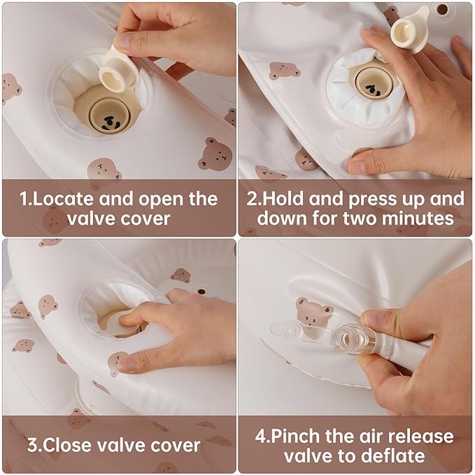 Little Angels Inflatable Seat with Tray for Toddlers 3-36 Months, Built-in Air Pump, Summer Baby Support Chair for Sitting Up