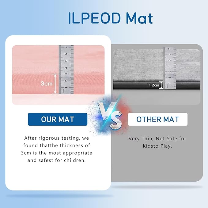 Baby Play Mat for Floor Tummy Time Mat Nursery Rug Muscle Mat Area Rug Playroom Rug Tatami Mat 6'7"x6'7" Memory Foam 1.3" Thick Crawling Mat for Babies,Toddlers, Infants, Kids,Floor Mat(Pink)