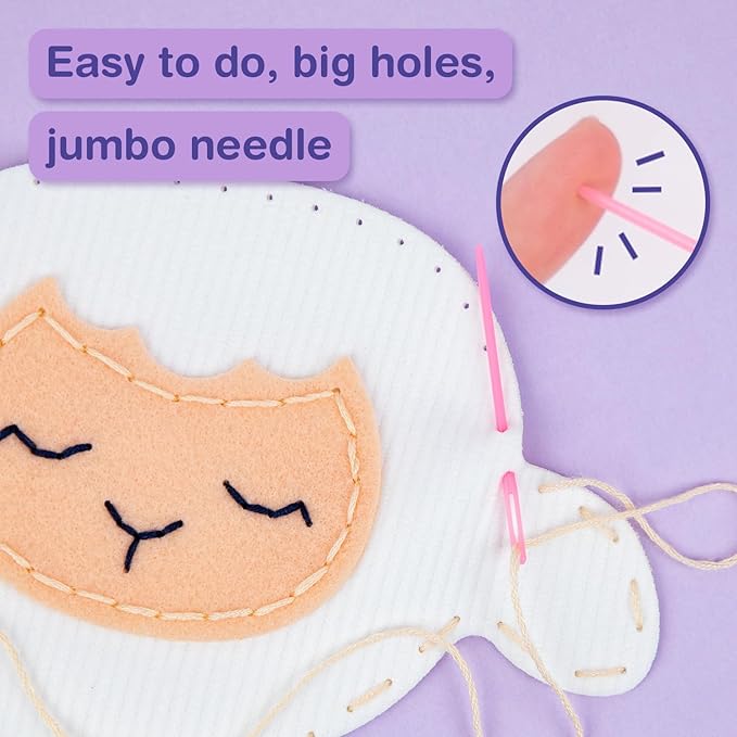 Avenir Sewing Kit for Kids Birthday Gifts for Kids Aged 6 Corduroy Fabric With Shoulder Strap Safe Needles Pre-cut Felt Easy DIY Arts and Crafts for Boys and Girls Stuff No Mess with Full Instructions