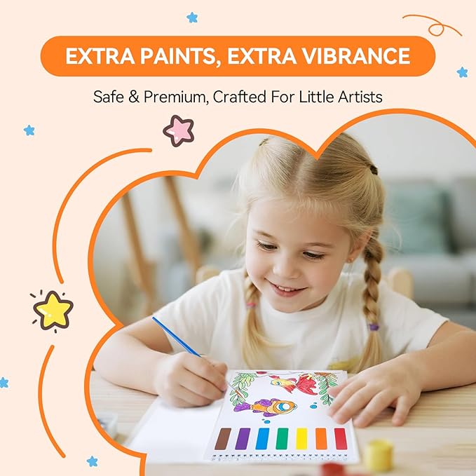 PIRIE Paint with Water Coloring Books for Kids,Watercolor Painting Sets Painting Activity for Kids Ages 3 4 5 6 7 8+,Birthday Gifts Arts & Crafts Toy (Animal)