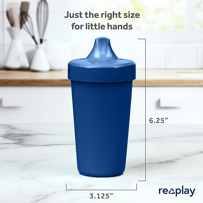 Re-Play Sippy Cups for Toddlers - 10 Oz. Reusable Spill Proof Cups for Kids, Dishwasher/Microwave Safe - Made in USA - Set of 3-3.13" x 6.25" - Patriotic