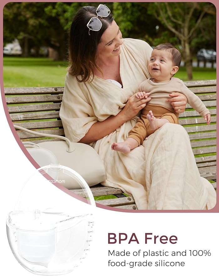 Momcozy Full Set Collector Cup Only Compatible with Momcozy Mobile Style | M6 NOT for Others. Original Mobile Style | M6 Breast Pump Replacement Accessories DoubleFit Flange 24mm