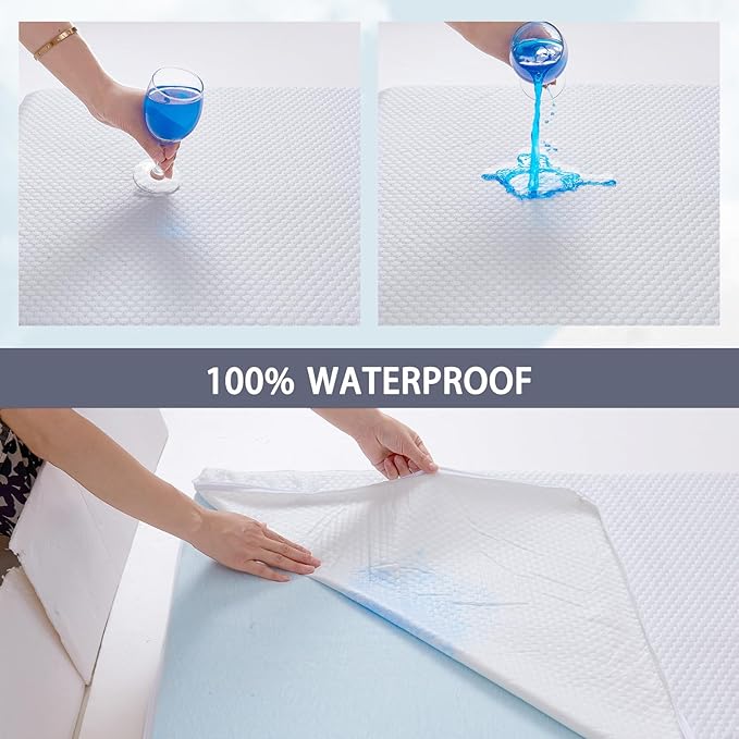 Lisara Baby Bassinet Mattress Pad, 33 x 20 Dual Sided Gel Memory Foam Mattress with Waterproof, Removable and Breathable Ice Silk Cover, Fit for Bassinet