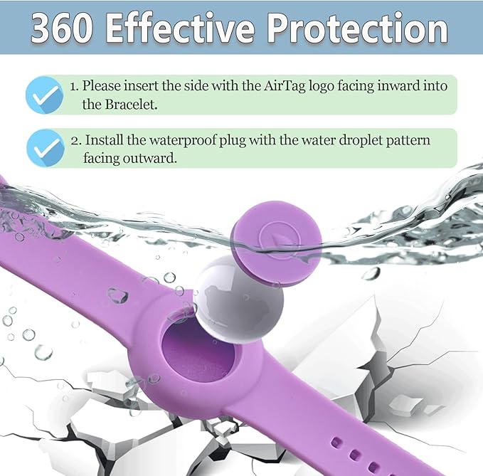 Waterproof Bracelet for AirTag Kids, Personalized Initial Letter Hidden Holder Compatible with Air Tag, Silicone Case for Airtag Adjustable Anti-Lost GPS Tracker for Toddler Child Elder, E