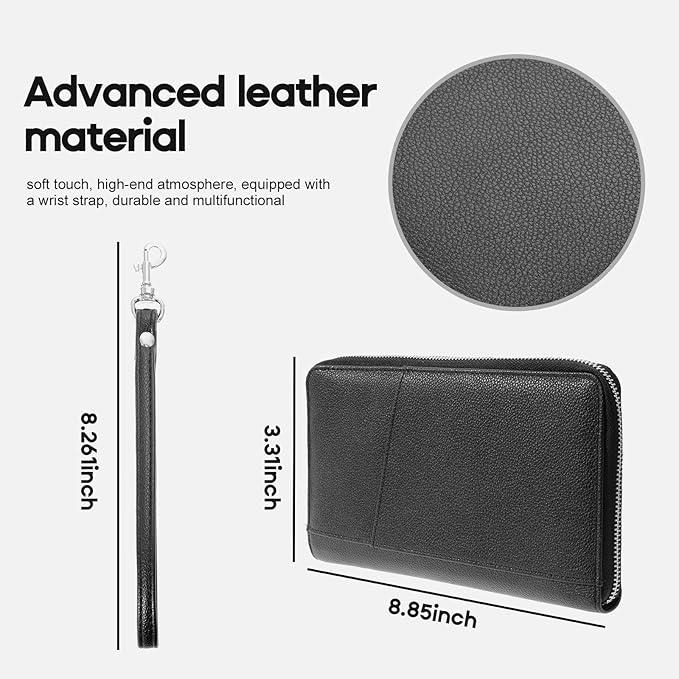 RFID Blocking Family Passport Holder Wallet 6,Premium Leather Travel Document Organizer for Women and Men,Travel Wallet for Credit Card