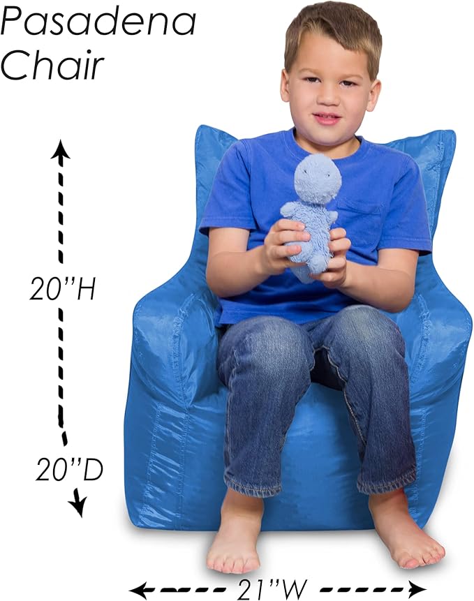 Posh Creations Bean Bag Structured Seat for Toddlers and Kids, Comfy Chair for Children, Pasadena, Royal Blue