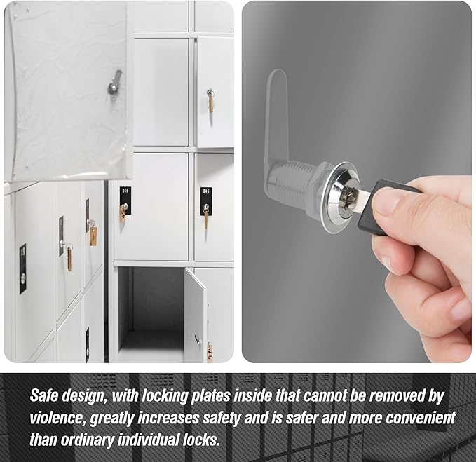 Zoofen 4 Pcs Cabinet Locks with Keys 5/8" Long Cam Locks Keyed Different Rustproof Mailbox Locks,RV Locks,Drawer Locks Fits on 3/8" Max Panel Thickness