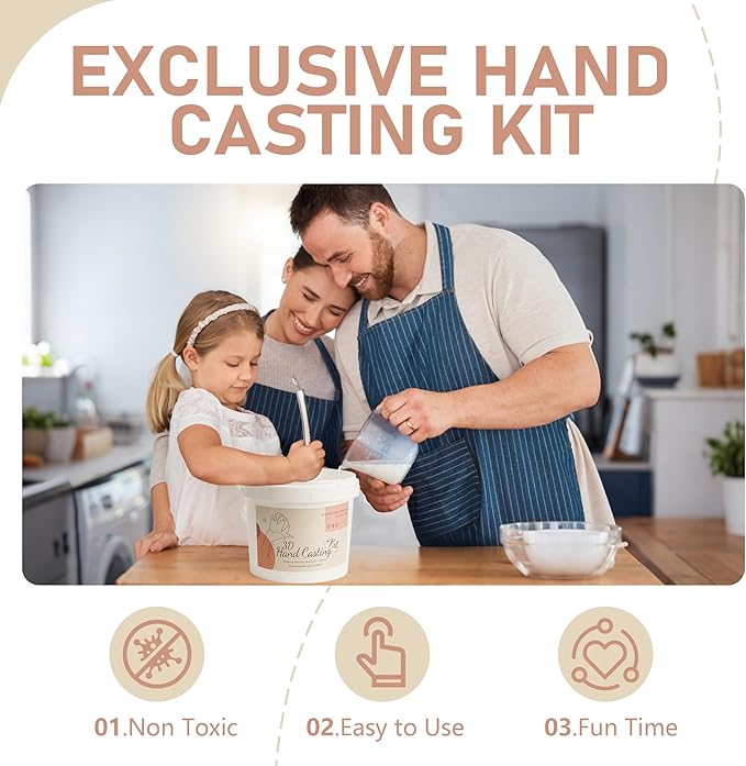 Hand Casting Kit, Anniversary Couples Gifts Casting Kit,Hand Mold Kit Couples, Hand Mold Kit Couple with Base, Couple 1 Year Anniversary, Bridal Shower, Wedding Gifts Plaster Hand Mold Casting Kits