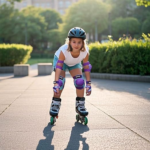 Youth/Kids Knee Pads Elbow Pads Wrist Guards Protective Gear Set for 3-15 Years Child Roller Skates, Skateboard, Cycling, Inline Skating, BMX Bike, Balance Bike, Scooter Riding and Other Outdoor Sports