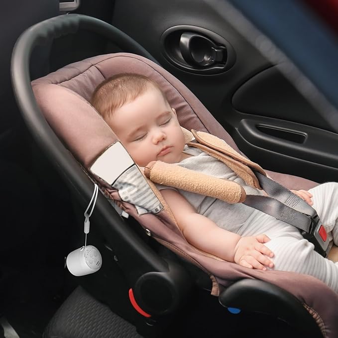 White Noise Machine | Paussion Long-Lasting Fast Charging Portable Travel Mini Sound Machine with 25 Soothing Sounds for Adults, Kids, and Babies | Auto Timer, Travel, Sleep, Baby, Fan - White